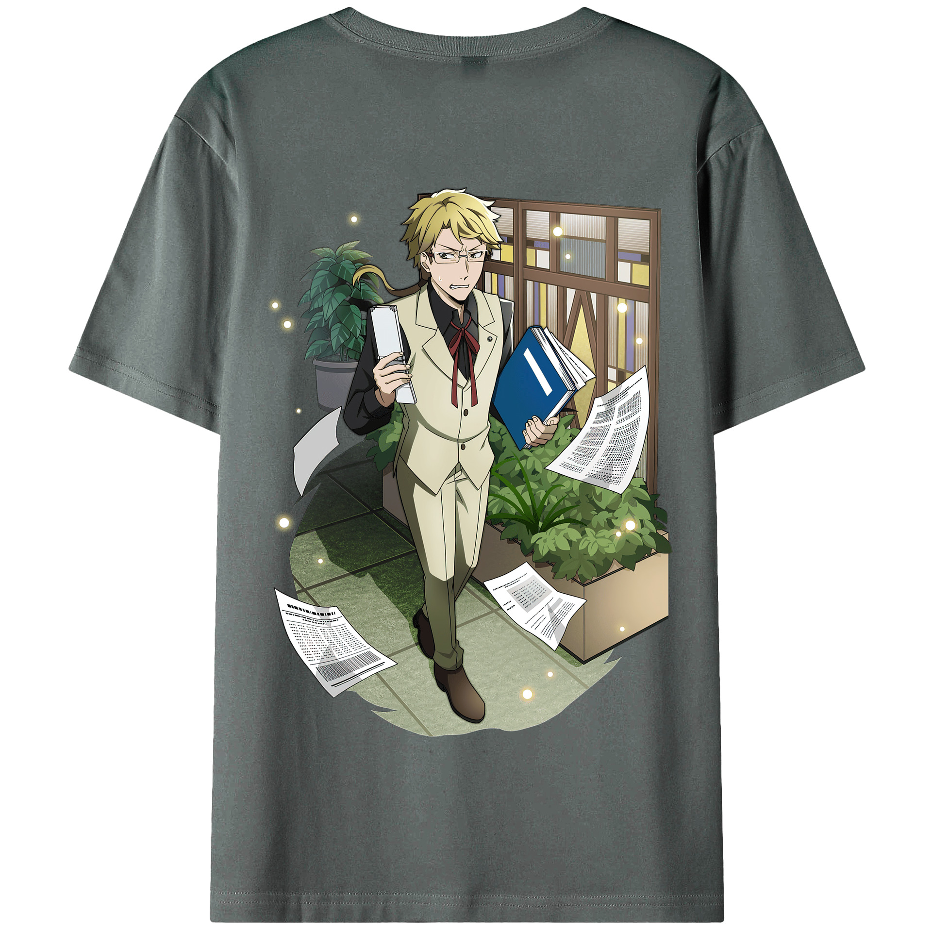 （画像用） 文豪ストレイドッグス Bungo Stray Dogs 綿100％半袖Tシャツ（背面プリント）